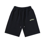 Black Cotton Script Drawstring - Men's