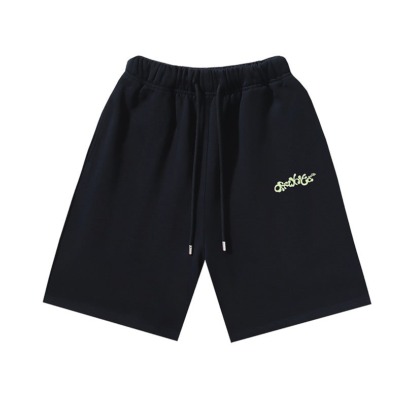 Black Cotton Script Drawstring - Men's