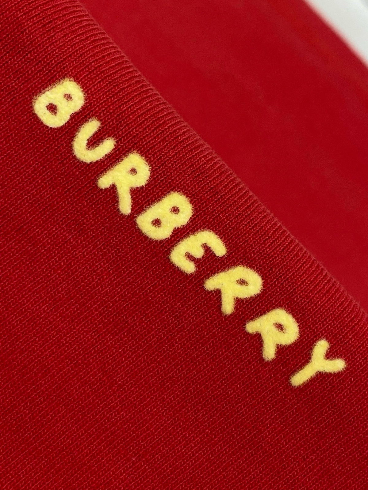 Rotes Kurzarmshirt aus Baumwolle mit goldenem Logo – Herren