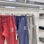 Marineblaue Baumwoll-Jogginghose mit Stickerei – Herren