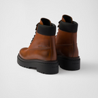Leather and Re-Nylon booties – these booties made of leather with Re-Nylon details have a versatile design – LUX VERSE Luxury Designer Fashion Outlet