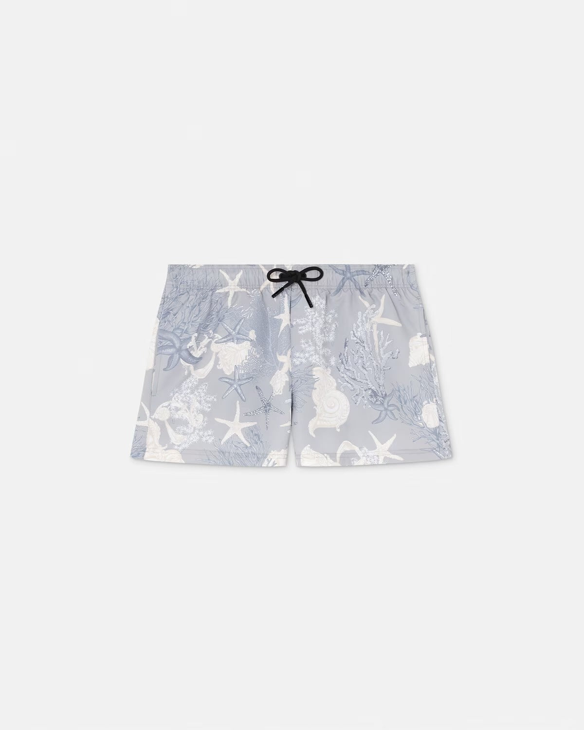 Barocco Sea Swim Shorts – these swim shorts feature the Barocco Sea print with coral, seashell, and starfish – LUX VERSE Luxury Designer Fashion Outlet