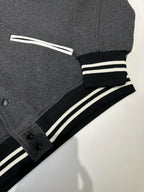 Navy Wool Striped Trim Varsity – Herren