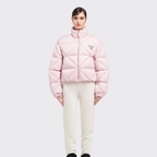 Re-Nylon Gabardine cropped down jacket – large volumes and a vintage inspiration characterize this down jacket made – LUX VERSE Luxury Designer Fashion Outlet