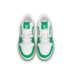 Louis Vuitton Trainer Iconic Sneaker – this version of the Trainer sneaker combines Monogram leather with calfskin embossed – LUX VERSE Luxury Designer Fashion Outlet