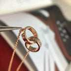Love Necklace Rose Gold and Silver Diamond – LUX VERSE Luxury Designer Fashion Outlet