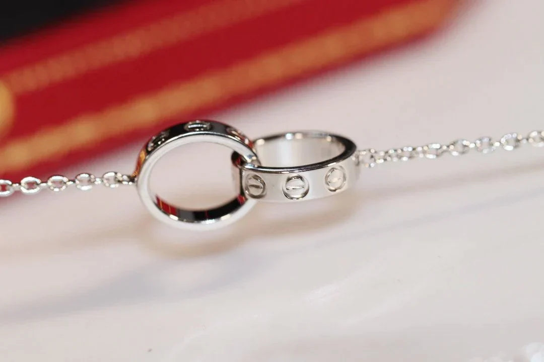 Love Necklace Rose Gold and Silver – LUX VERSE Luxury Designer Fashion Outlet