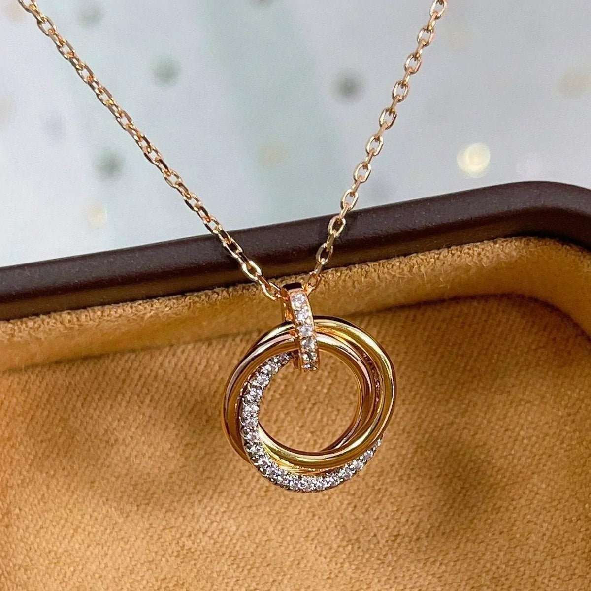 Trinity Necklace Silver Gold Rose Gold Diamonds – LUX VERSE Luxury Designer Fashion Outlet