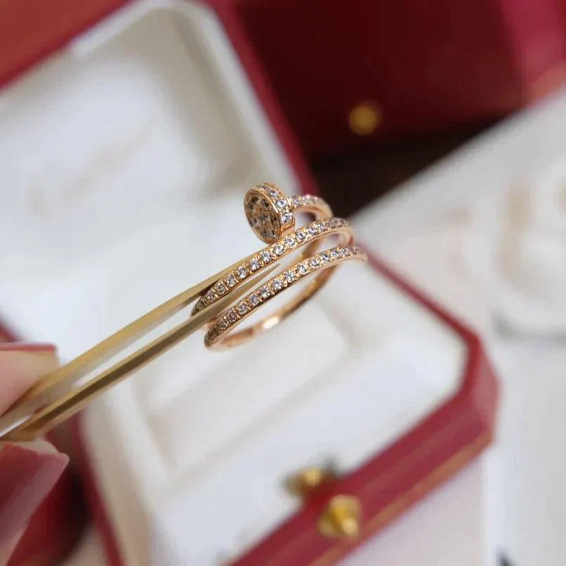 Juste Ring 1.8mm Rose Gold Double Row Diamonds – LUX VERSE Luxury Designer Fashion Outlet