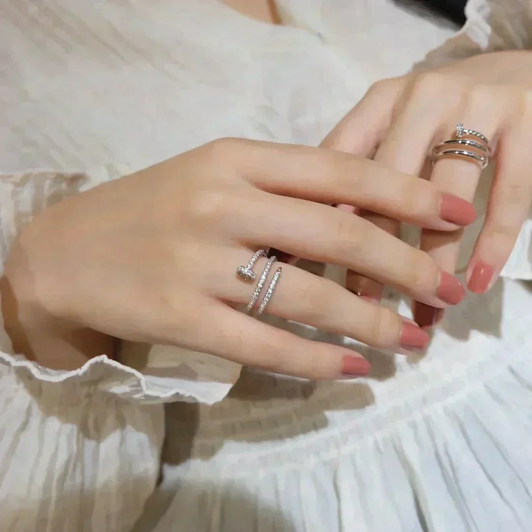 Juste Ring 1.8mm Silver Double Row Diamonds – LUX VERSE Luxury Designer Fashion Outlet
