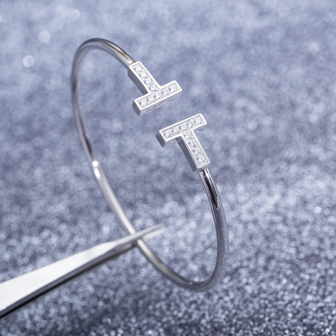 T Bracelet 1.8mm Diamond Silver – LUX VERSE Luxury Designer Fashion Outlet