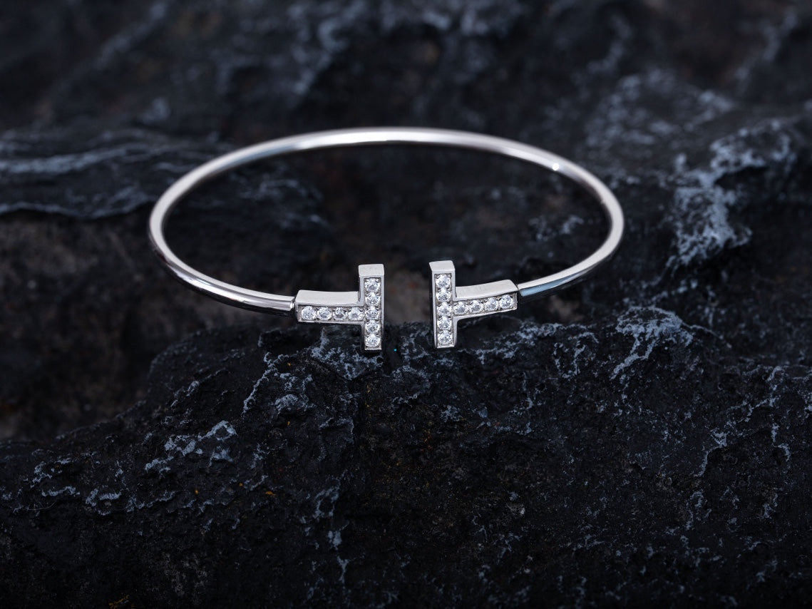T Bracelet 1.8mm Diamond Silver – LUX VERSE Luxury Designer Fashion Outlet