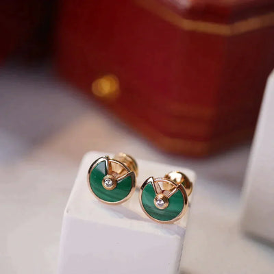 AMULETTE EARRINGS MALACHITE ROSE GOLD