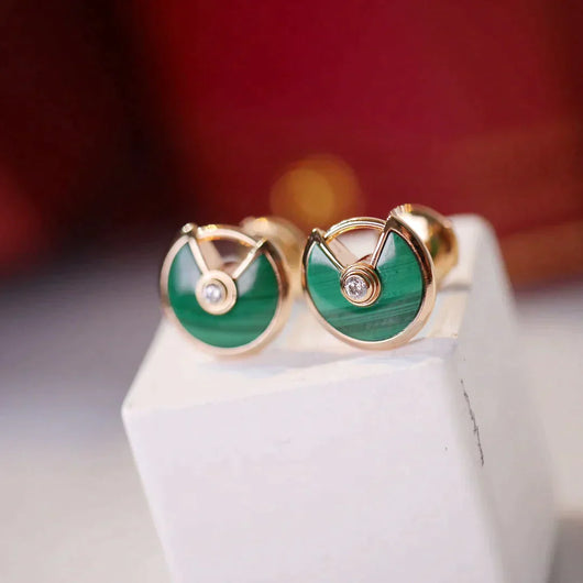 AMULETTE EARRINGS MALACHITE ROSE GOLD
