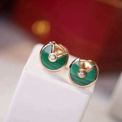 AMULETTE EARRINGS MALACHITE ROSE GOLD