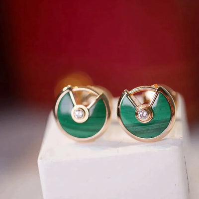 AMULETTE EARRINGS MALACHITE ROSE GOLD