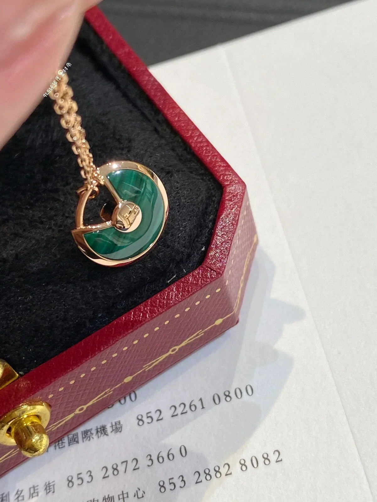 Amulette Rose Gold Malachite Necklace – LUX VERSE Luxury Designer Fashion Outlet