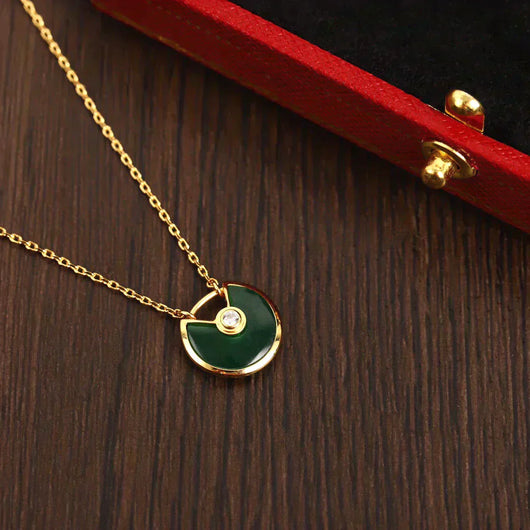 AMULETTE GOLD MALACHITE NECKLACE