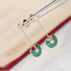 Amulette Drop Earrings Malachite Rose Gold – LUX VERSE Luxury Designer Fashion Outlet