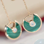Amulette Drop Earrings Malachite Rose Gold – LUX VERSE Luxury Designer Fashion Outlet