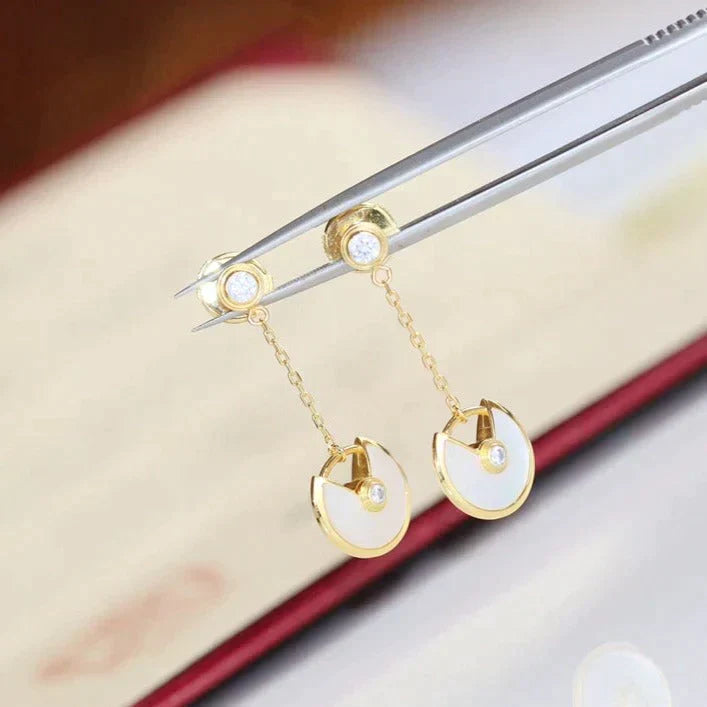 Amulette Drop Earrings Mop Rose Gold – LUX VERSE Luxury Designer Fashion Outlet