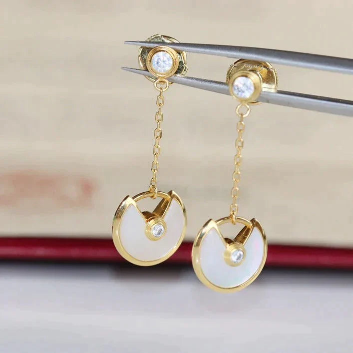 Amulette Drop Earrings Mop Rose Gold – LUX VERSE Luxury Designer Fashion Outlet