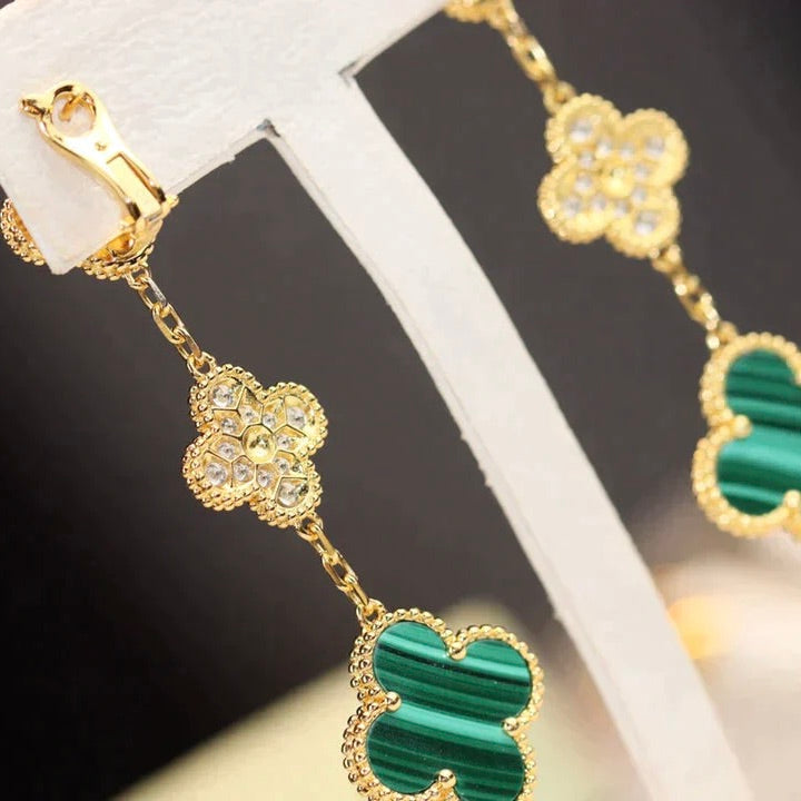 Clover 3 Motif Malachite Diamond Earrings – LUX VERSE Luxury Designer Fashion Outlet