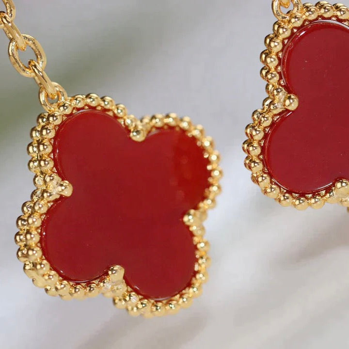 Clover  2 Motif  Tiger Eye Carnelian Earrings – LUX VERSE Luxury Designer Fashion Outlet