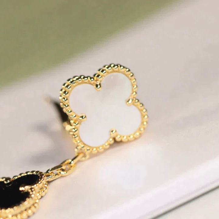 Clover 3 Motif Onyx Mop Earrings – LUX VERSE Luxury Designer Fashion Outlet