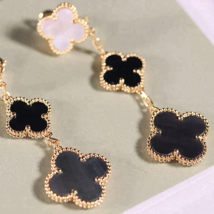 Clover 3 Motif Onyx Mop Earrings – LUX VERSE Luxury Designer Fashion Outlet