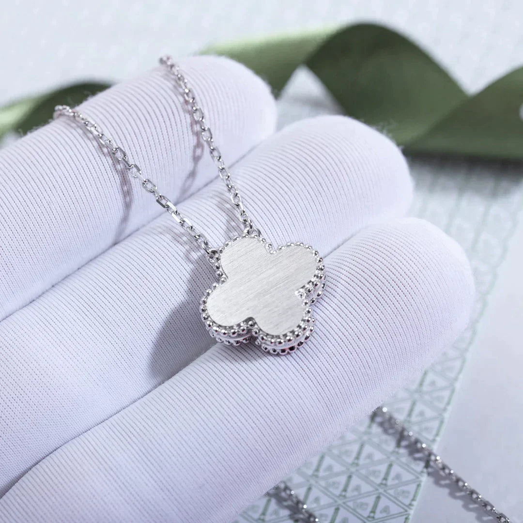 Clover  15mm Diamond Laser Necklace Silver – LUX VERSE Luxury Designer Fashion Outlet