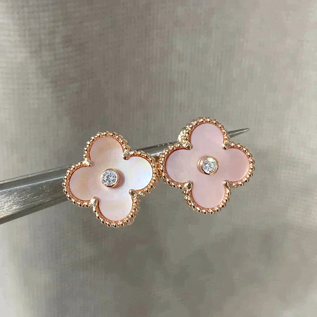 Clover Medium 1 Motifs  Pink Mop Diamond Earrings – LUX VERSE Luxury Designer Fashion Outlet