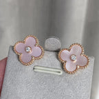 Clover Medium 1 Motifs  Pink Mop Diamond Earrings – LUX VERSE Luxury Designer Fashion Outlet