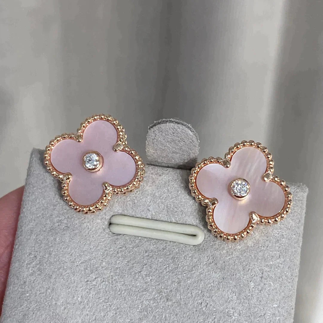 Clover Medium 1 Motifs  Pink Mop Diamond Earrings – LUX VERSE Luxury Designer Fashion Outlet
