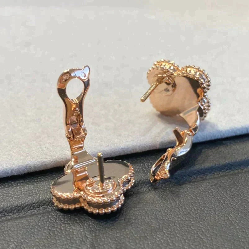 Clover Medium 1 Motifs Gray Mop  Diamond Earrings – LUX VERSE Luxury Designer Fashion Outlet