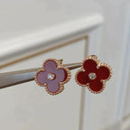 Clover Medium 1 Motifs Carnelian  Diamond Earrings – LUX VERSE Luxury Designer Fashion Outlet