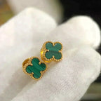 Clover Mini 9.5mm Malachite  Earrings – LUX VERSE Luxury Designer Fashion Outlet