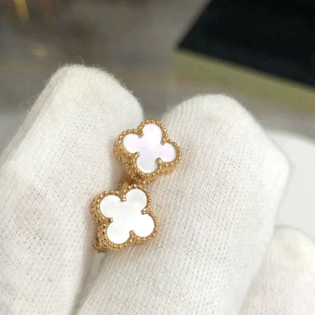 Clover Mini 9.5mm White Mop Earrings – LUX VERSE Luxury Designer Fashion Outlet