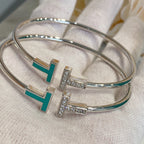 T Bracelet 1.8mm Turquoise Diamond – LUX VERSE Luxury Designer Fashion Outlet