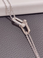 Hardwear Double Link Pedant Silver Diamond Necklace – LUX VERSE Luxury Designer Fashion Outlet