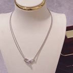 Hardwear Double Link Pedant Silver Diamond Necklace – LUX VERSE Luxury Designer Fashion Outlet