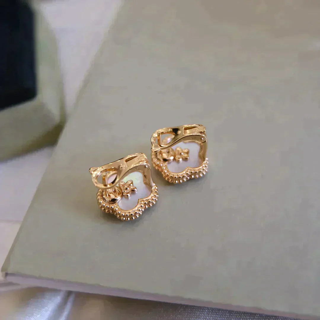 Lucky Plum Blossom White Mop  Earrings – LUX VERSE Luxury Designer Fashion Outlet