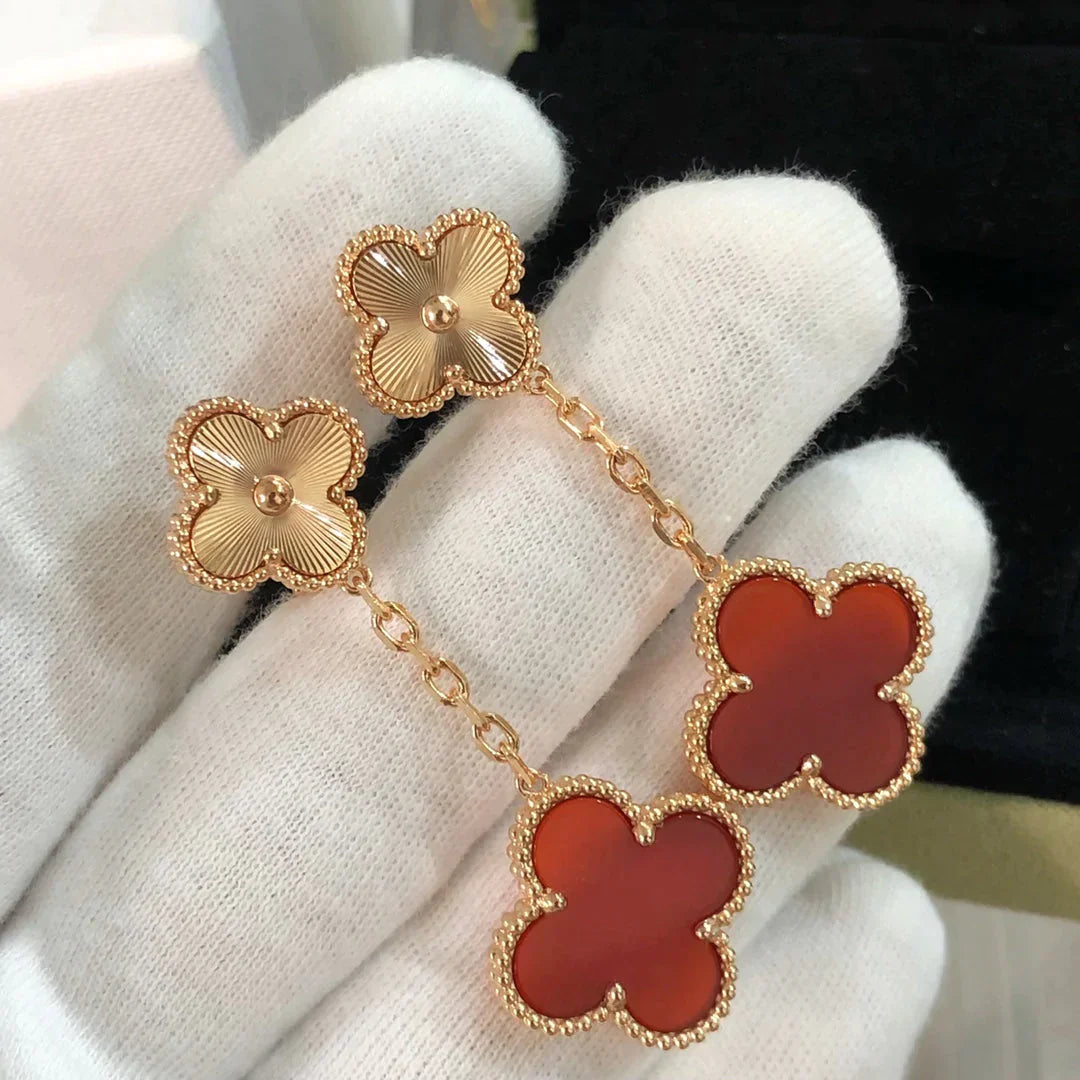 Clover 2 Motif  Laser Carnelian Earrings – LUX VERSE Luxury Designer Fashion Outlet