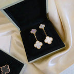 Clover 2 Motif White Mop Earrings – LUX VERSE Luxury Designer Fashion Outlet