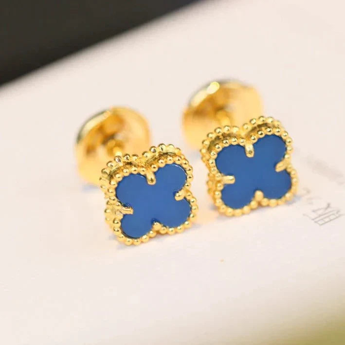 Clover Mini 9.5mm Turquoise Earrings – LUX VERSE Luxury Designer Fashion Outlet