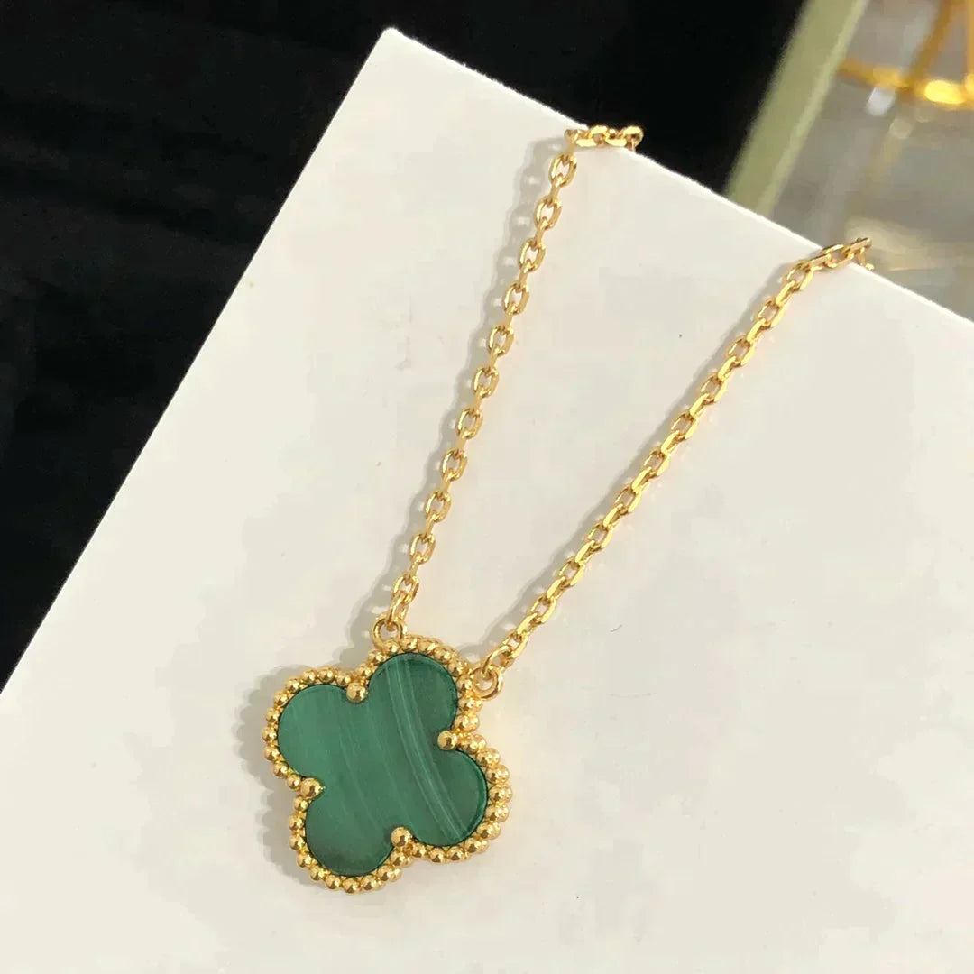 Clover 15mm Malachite Single Flower  Necklace – LUX VERSE Luxury Designer Fashion Outlet