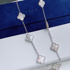 Clover Vintage White Mop Necklace 10 Motifs Silver – LUX VERSE Luxury Designer Fashion Outlet