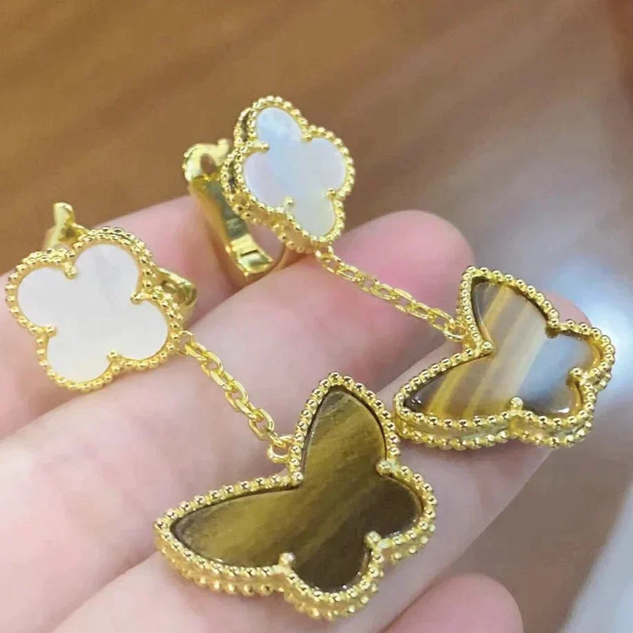 Lucky Butterfly Mop Tiger Eye Earrings – LUX VERSE Luxury Designer Fashion Outlet