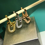 Hardware Drop Earrings Double Link Diamond – LUX VERSE Luxury Designer Fashion Outlet