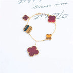 Magic Clover 5 Motifs Carnelian Tiger Eye Bracelet – LUX VERSE Luxury Designer Fashion Outlet